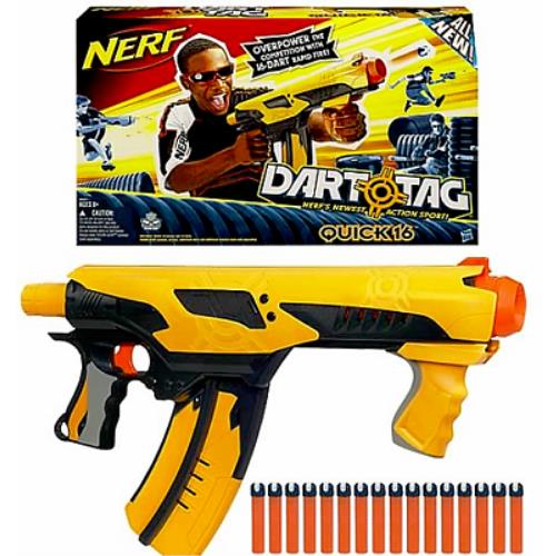 Nerf Dart Tag Quick 16 Blaster Set W/ Blaster Clip Darts Rapid-fire Age 8+