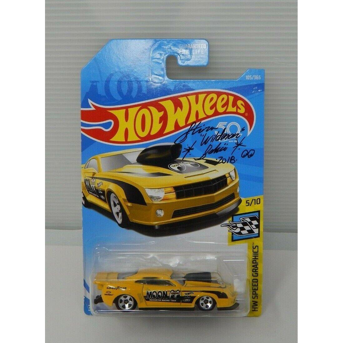 Hot Wheels HW Speed Graphics `10 Pro Stock Camaro Yellow Moon Eyes Signed by Hir