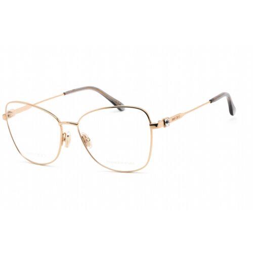 Jimmy Choo Women`s Eyeglasses Rose Gold Stainless Steel Cat Eye JC 304 0000 00