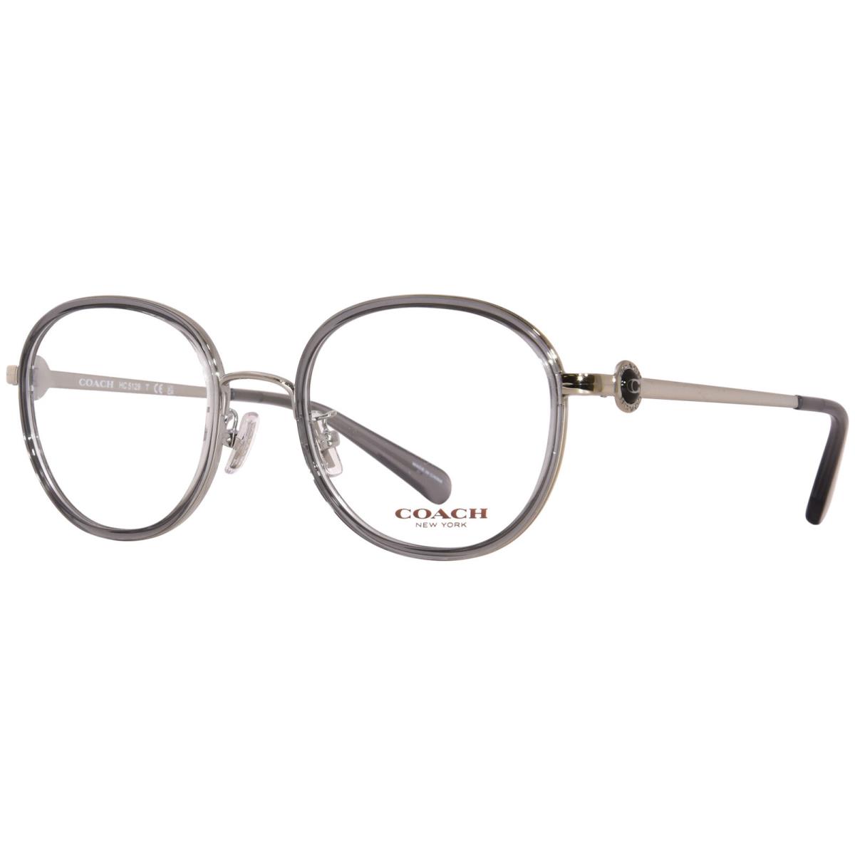 Coach HC5129 5648 Eyeglasses Women`s Transparent Grey Full Rim Round Shape 51mm