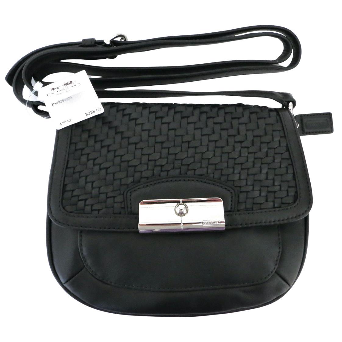 Coach Kristin Woven Braided Black Leather Crossbody Purse 47478 Unique