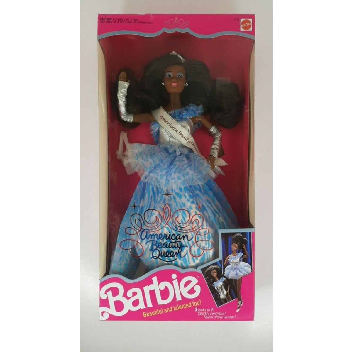 American Beauty Queen Barbie African American 1991 Mattel 3245 Nrfb