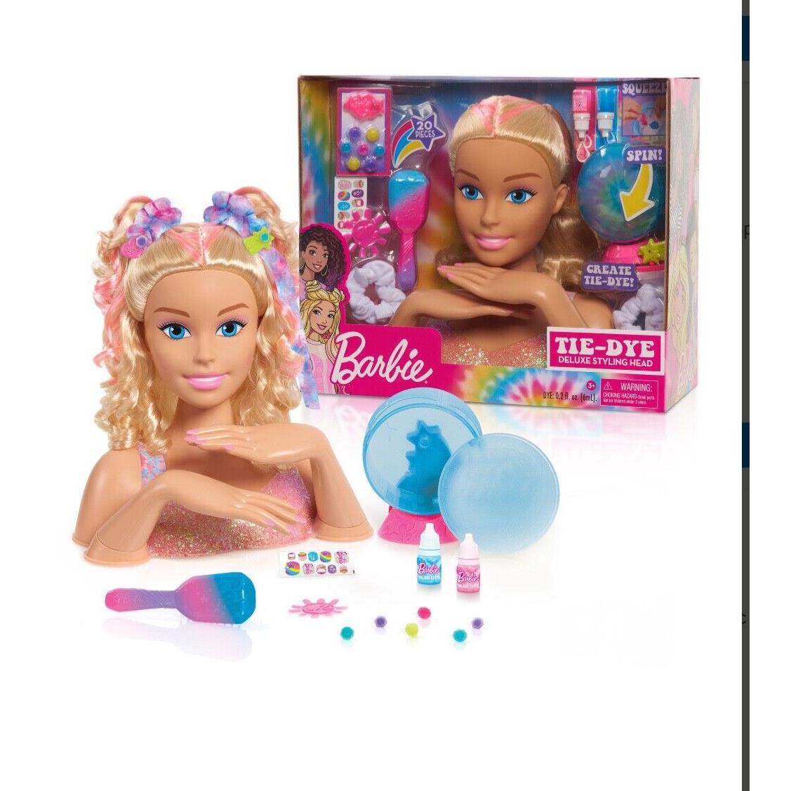 Barbie Tie-dye Deluxe 21-Piece Styling Head Blonde Hair