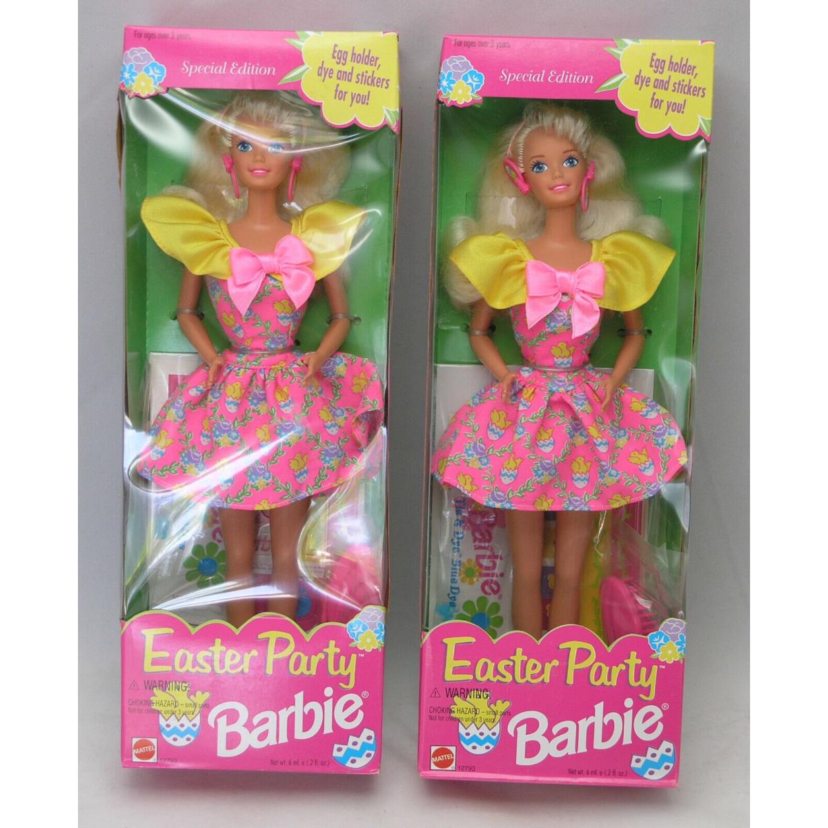 2 Easter Party Barbie Doll 12793 - Nrfb