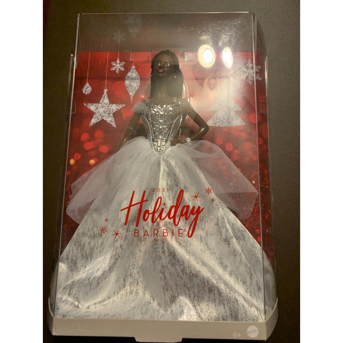 Black Holiday Babrie Doll 2021 Barbie Collection Beautiful Whiite Gown Lovely