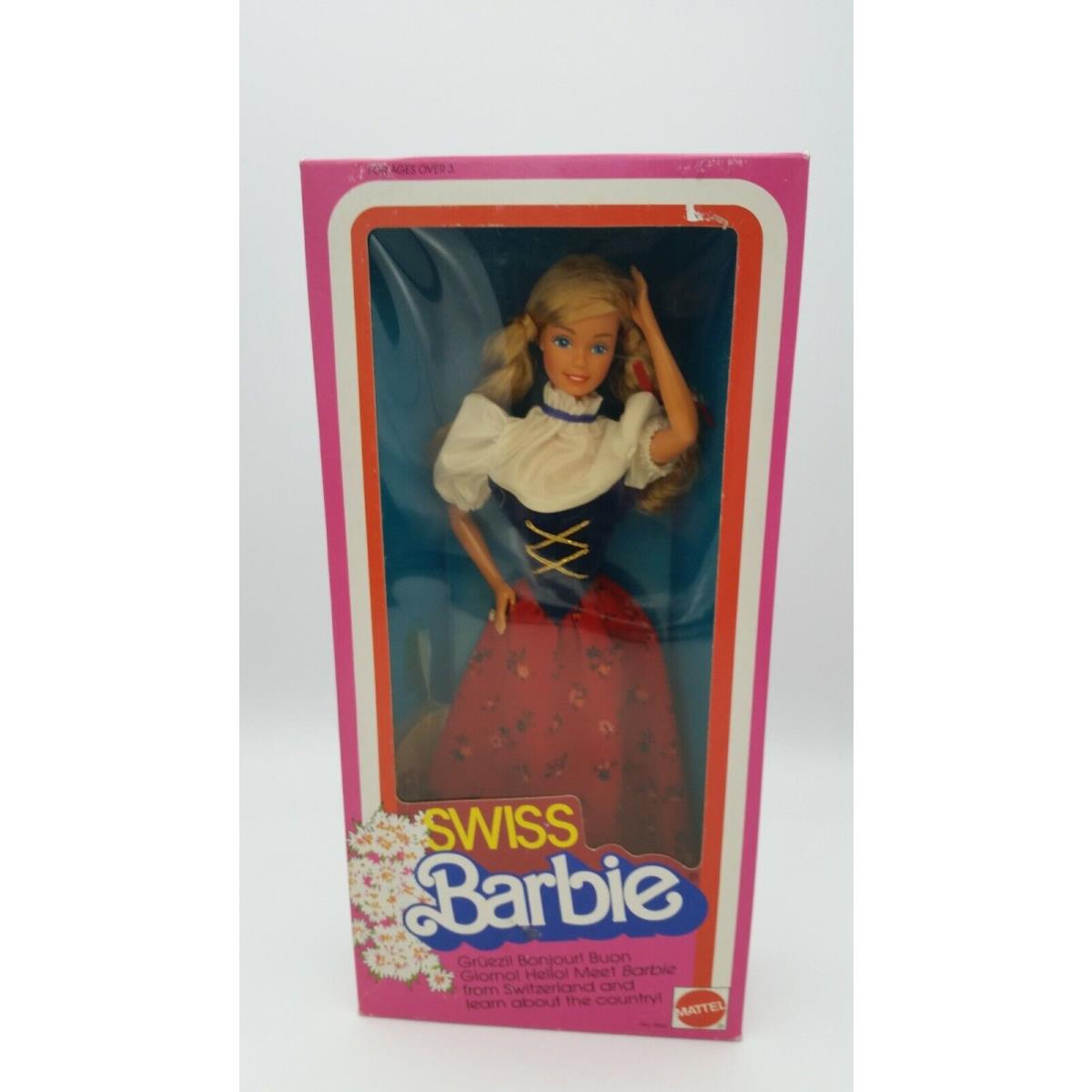 Swiss Barbie Famous International Fashion Doll 1983 Mattel 7541 Nrfb