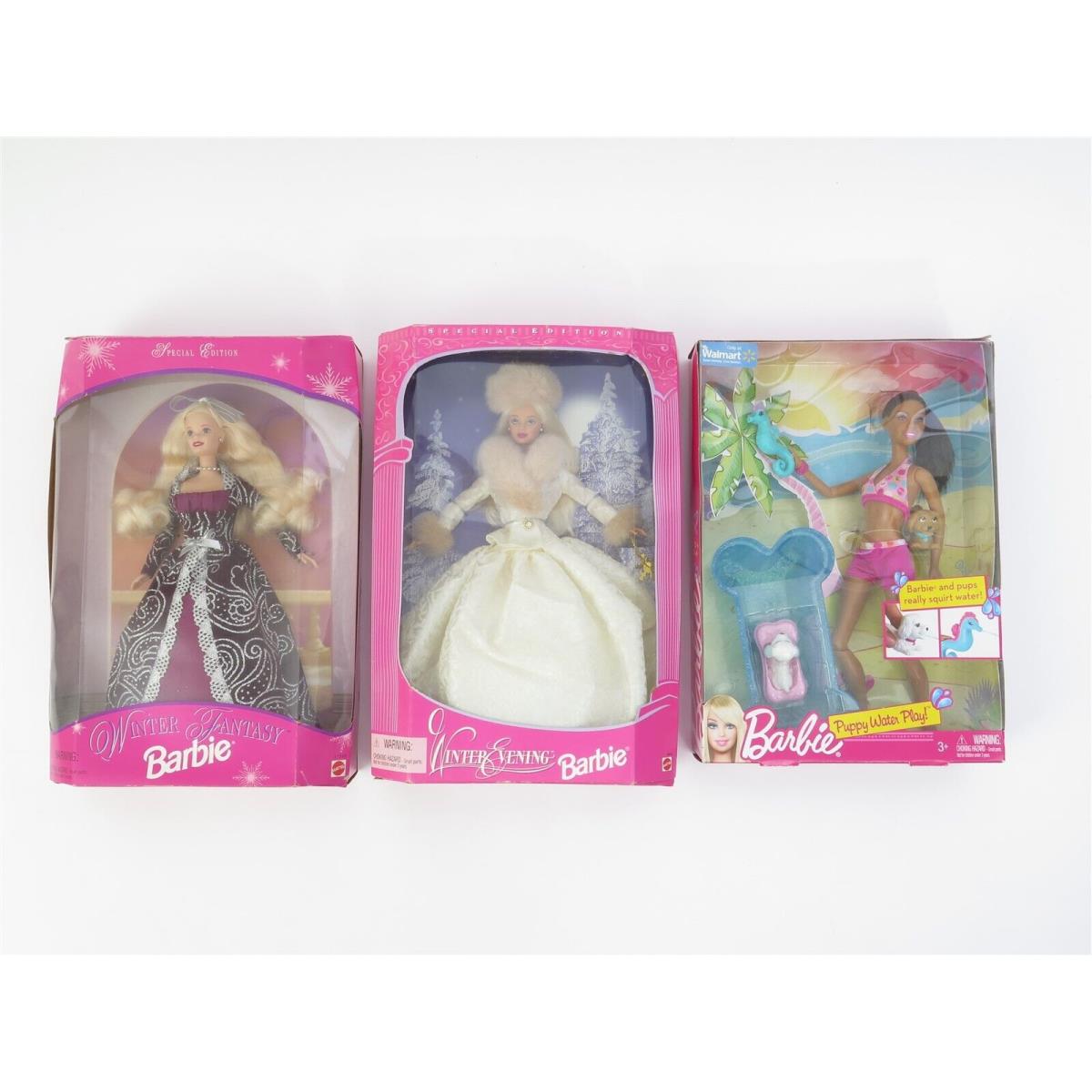 Barbie Winter Fantasy Winter Evening Dolls with Bonus Puppy Water Play