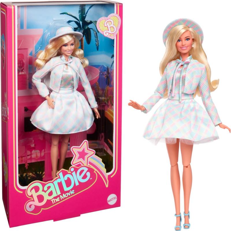 Barbie The Movie Collectible Doll Margot Robbie as Barbie in Plaid Matching Set