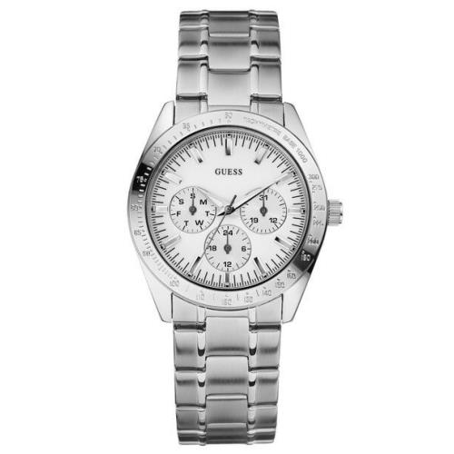 Guess Chase Silver Tone Multi Function Steel Bracelet Band Watch U11043L1