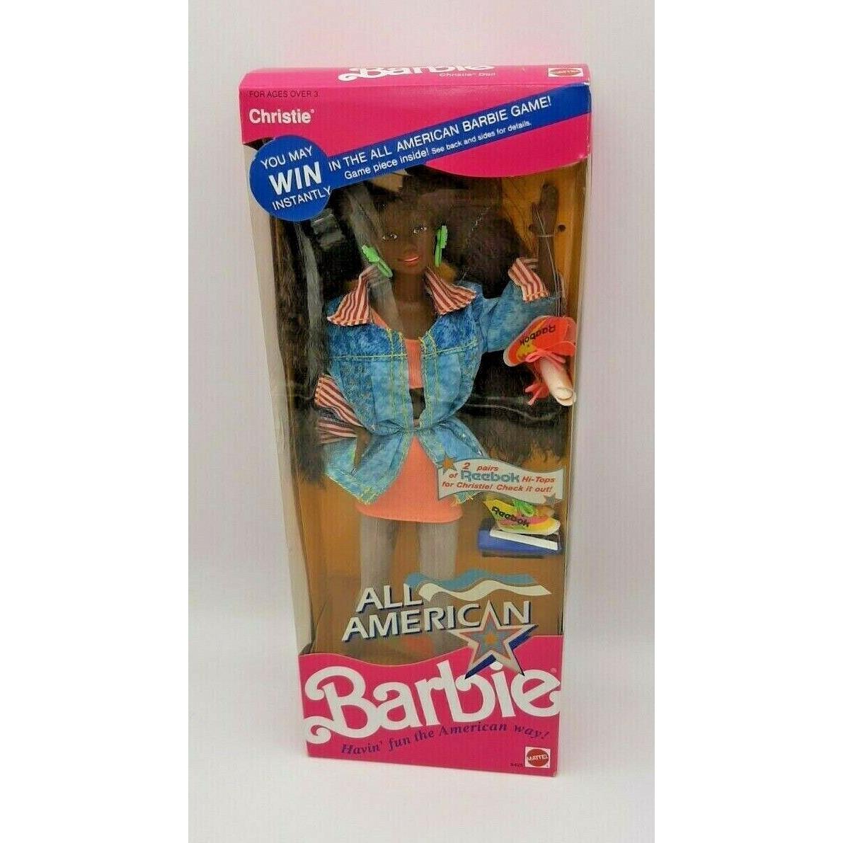 All American Barbie Christie African American 1990 Mattel 9425 Nrfb