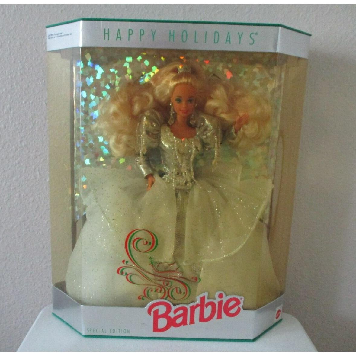 1992 Happy Holidays Barbie Doll Crystal and Silver Dress Attire Special