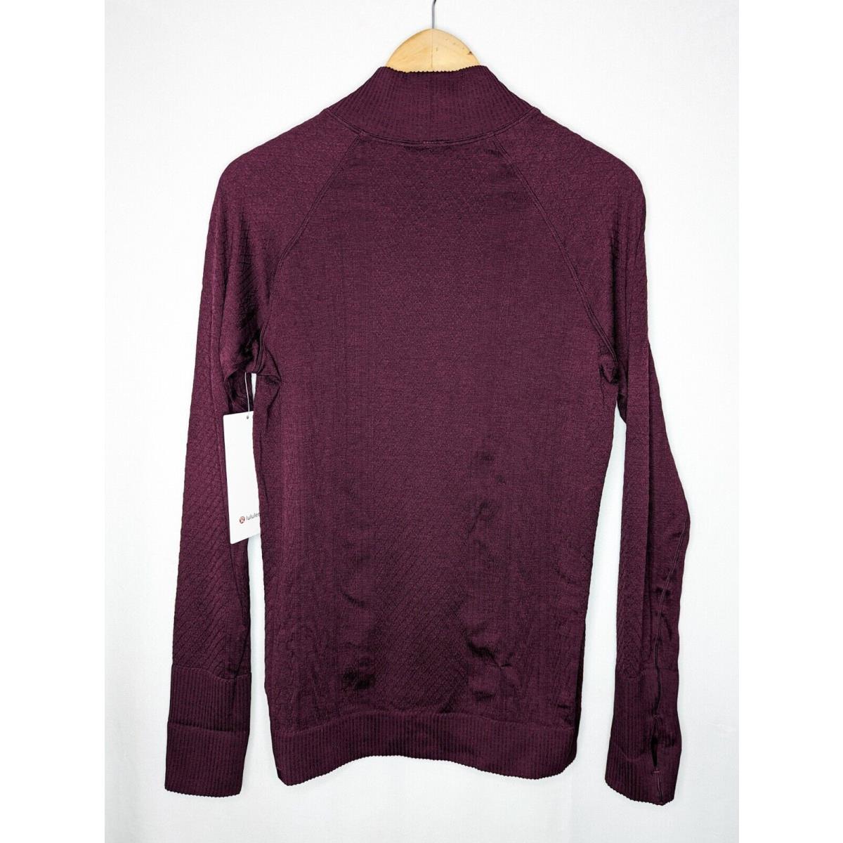 Lululemon Women`s Rest Less Mock Neck Pullover Dark Adobe Burgundy