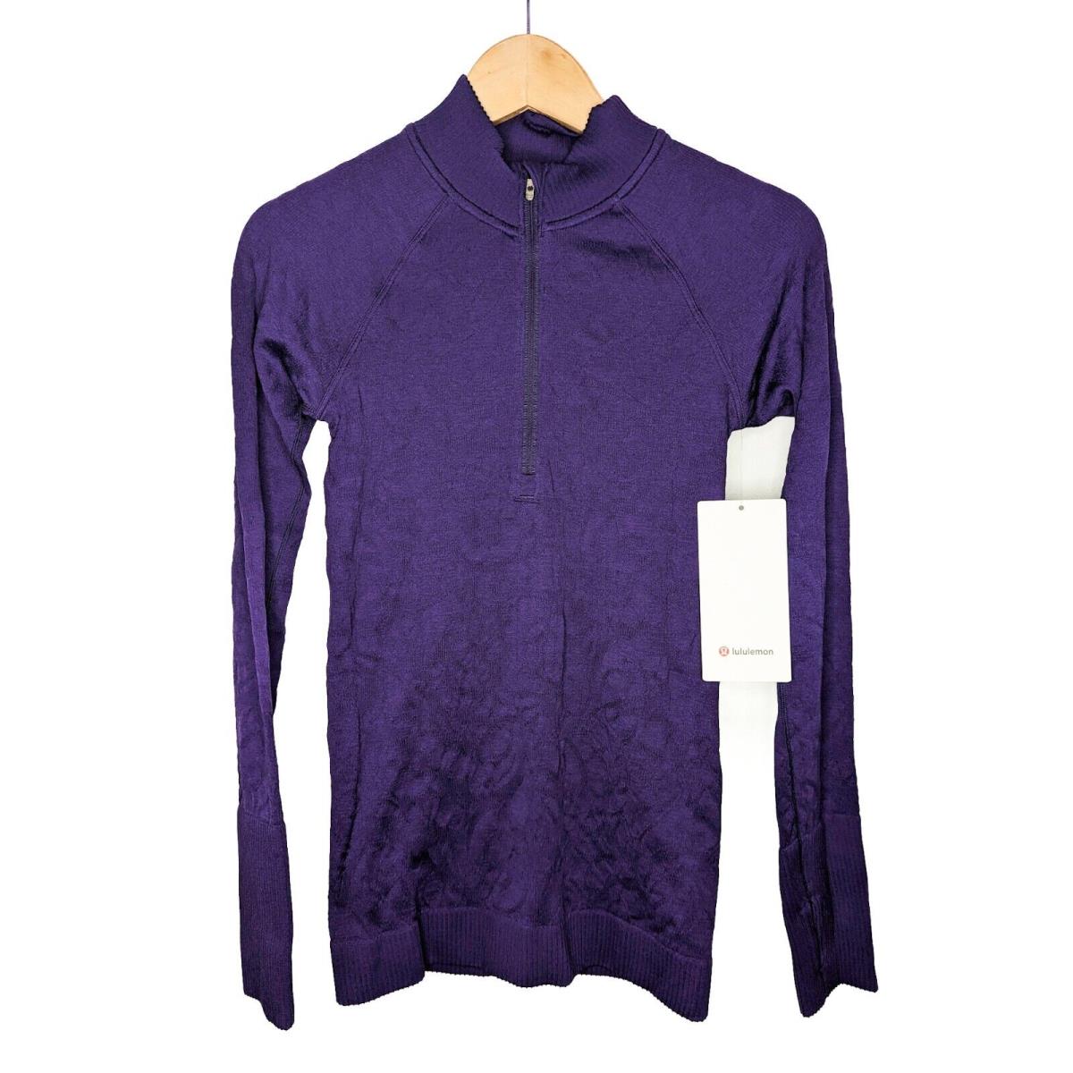 Lululemon Women`s Rest Less Half Zip Pullover Dark Court Purple