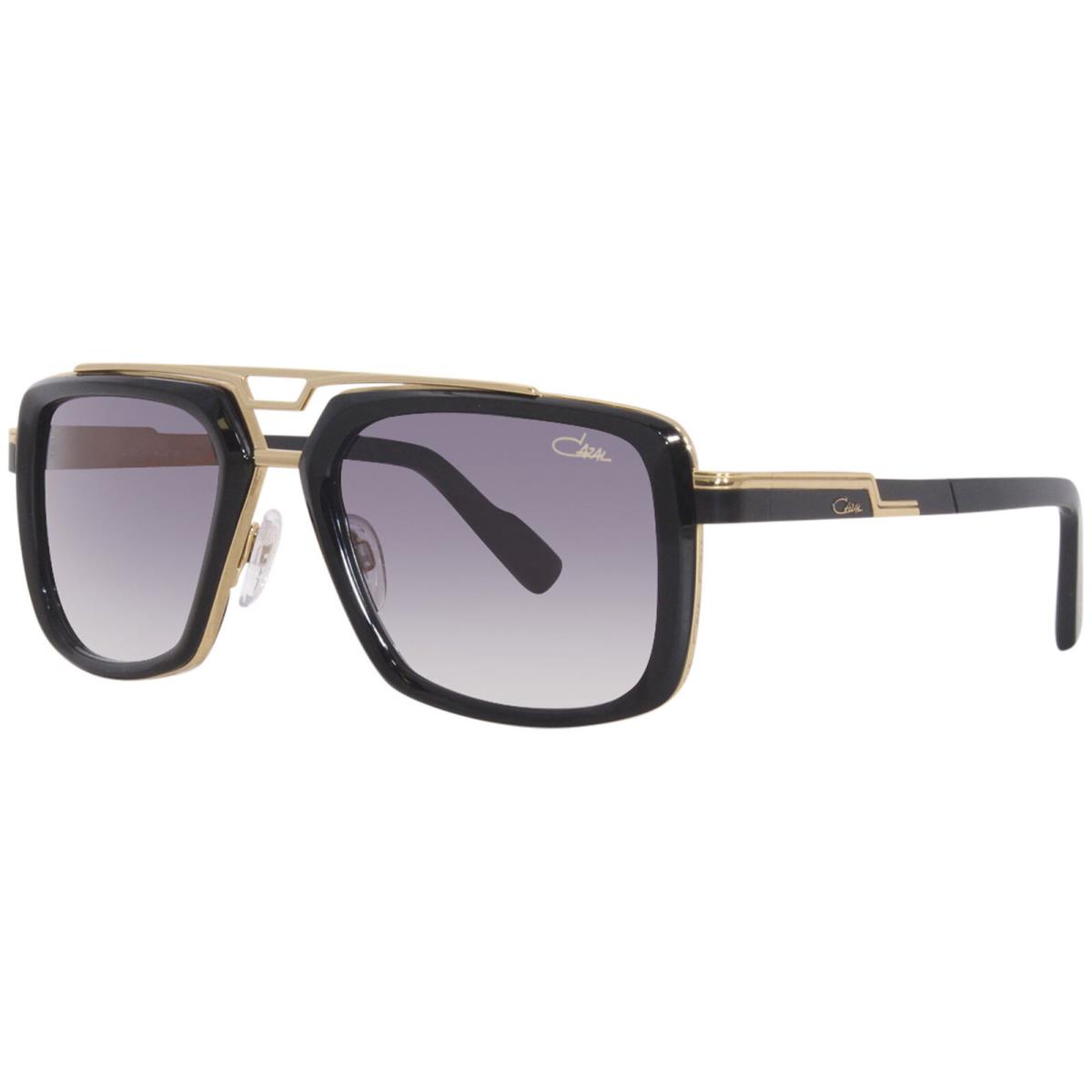 Cazal 9104 001 Sunglasses Men`s Black/gold/grey Gradient Lens Square Shape 54mm