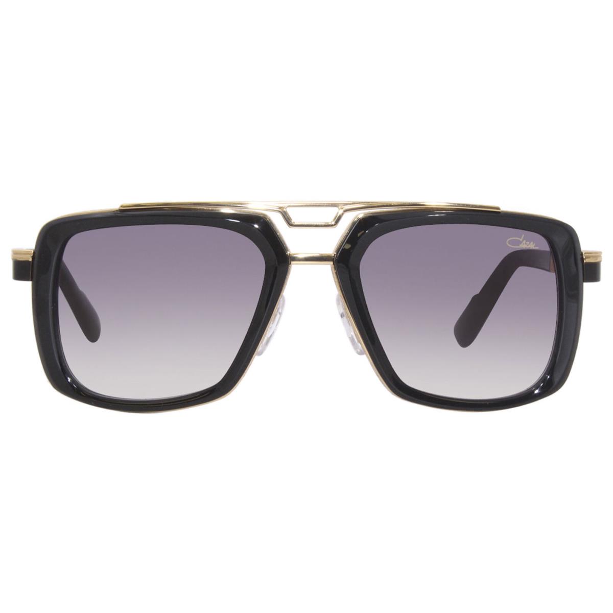 Cazal 9104 001 Sunglasses Men`s Black/gold/grey Gradient Lens Square Shape 54mm