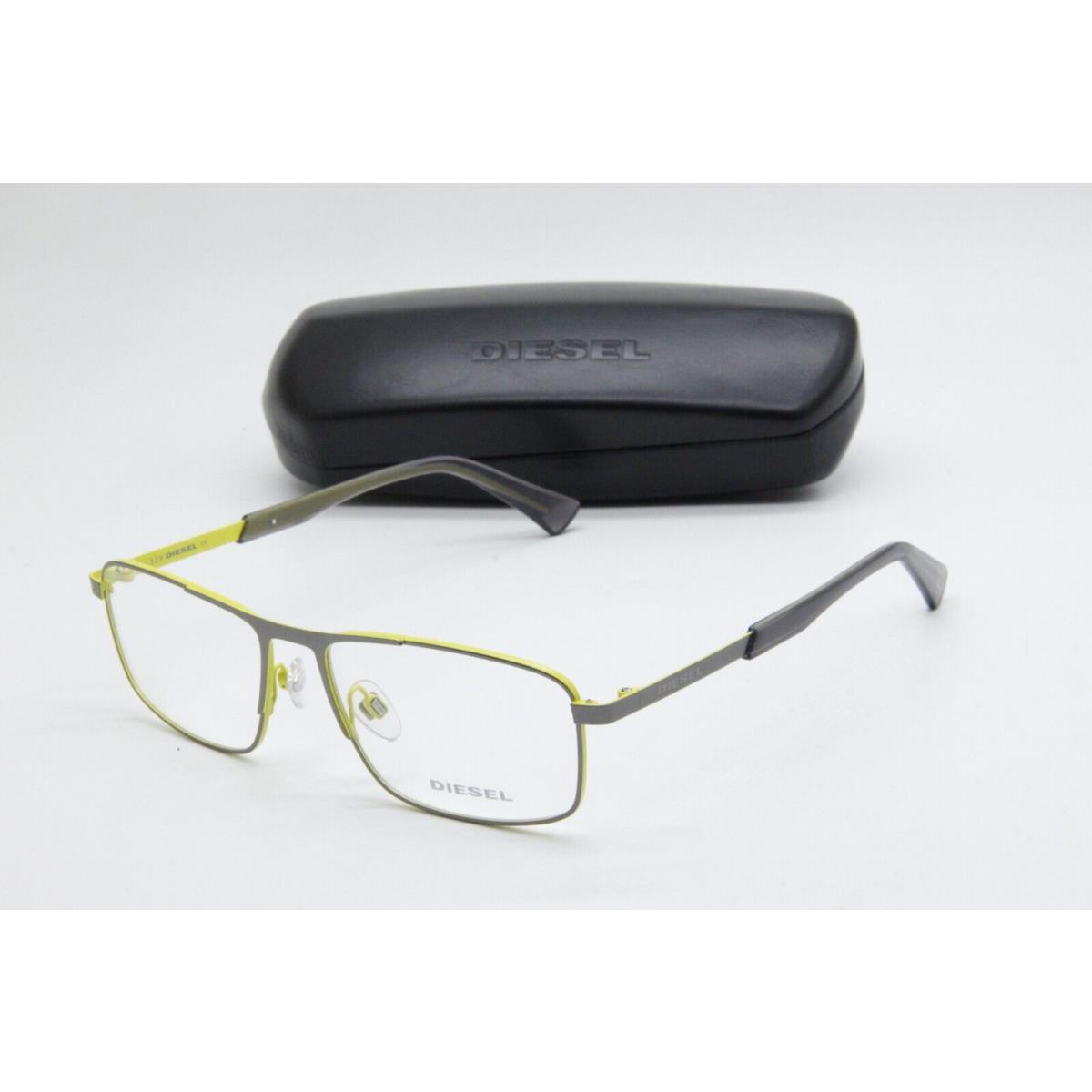 Diesel DL 5351 009 Grey Yellow Eyeglasses W/case 55-16