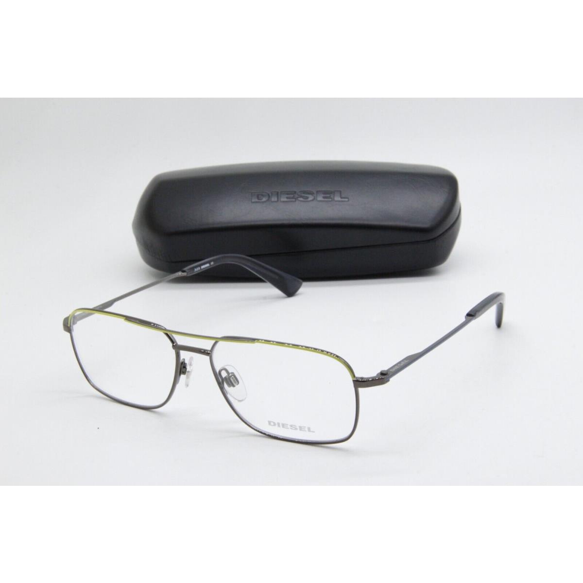 Diesel DL 5351 009 Silver Grey Yellow Eyeglasses W/case 56-15