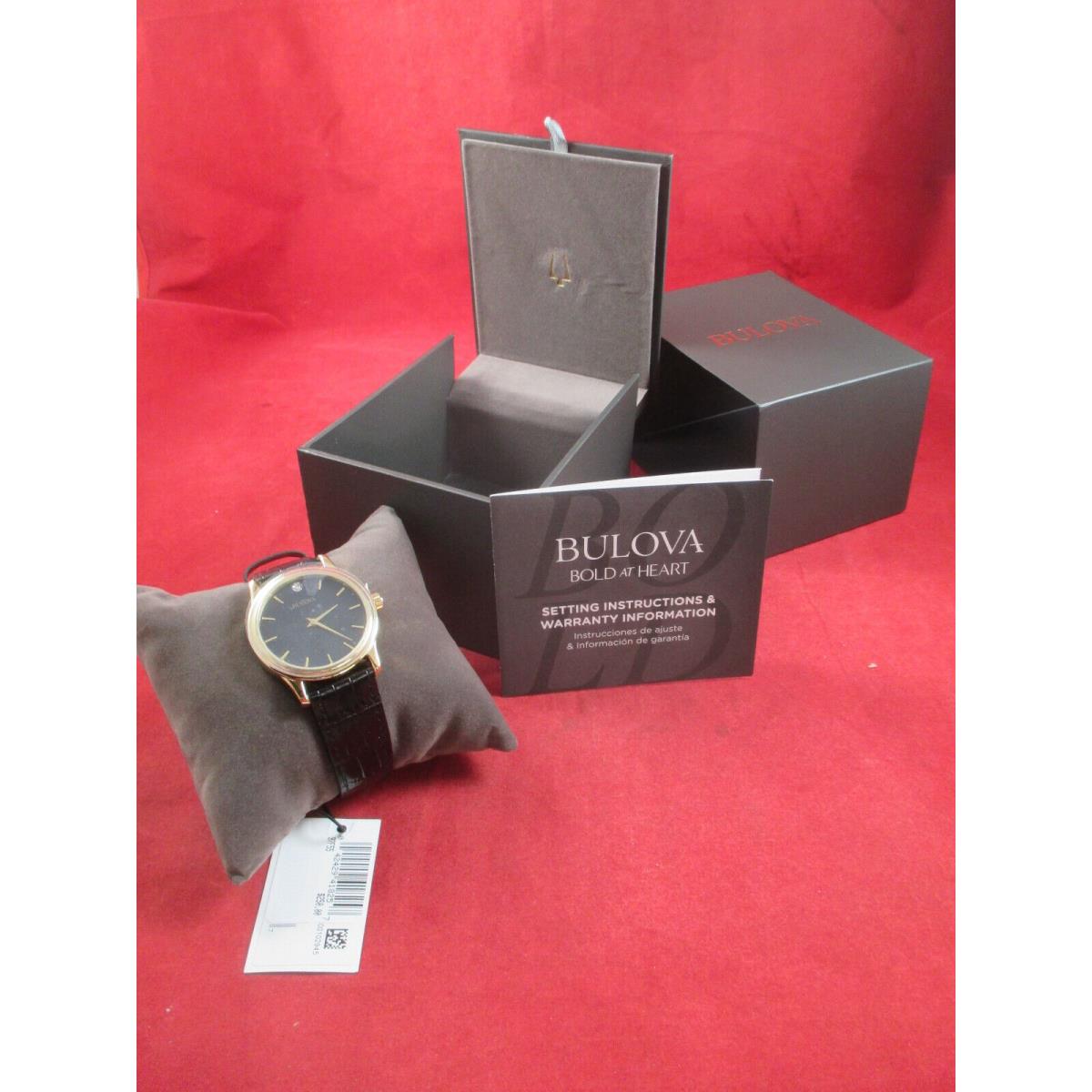 Bulova Men`s 97F55 Quartz Black Leather Band Watch