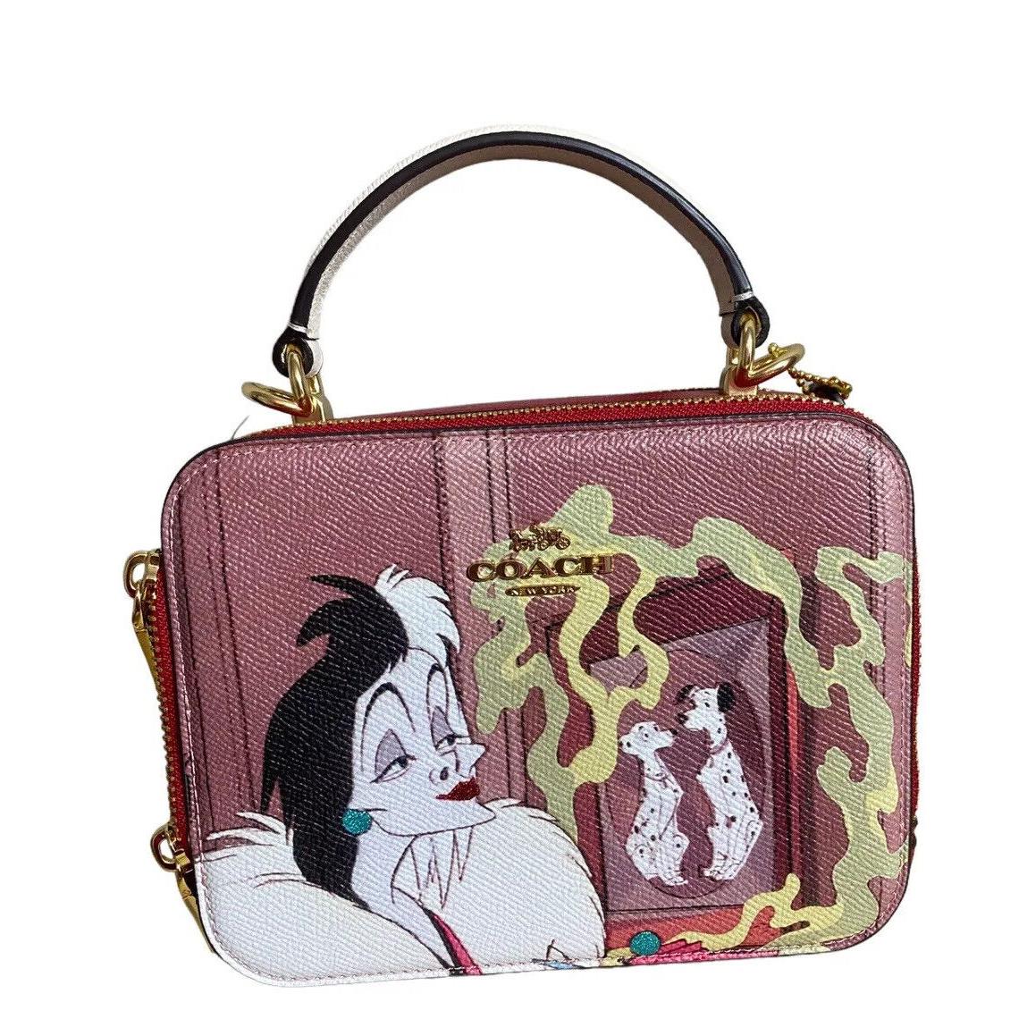 Coach CC377 Disney X Coach Box Crossbody with Cruella Motif Red Apple Multi