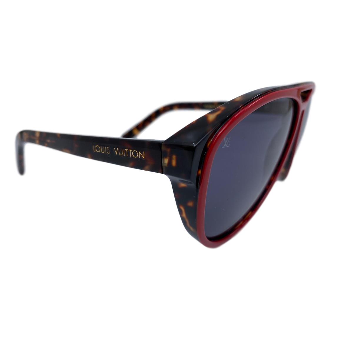 Louis Vuitton Mowani Red W Men`s Brown Tortoise Shell Aviator Sunglasses Z2303W