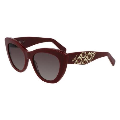 Salvatore Ferragamo SF1022S 603 Bordeaux Sunglasses with Brown Gradient Lens