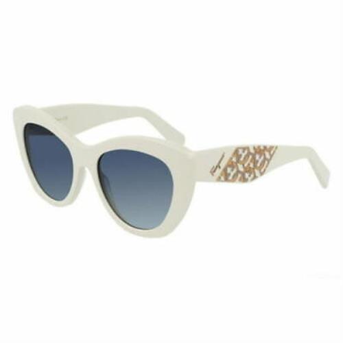 Salvatore Ferragamo SF1022S 103 Ivory Sunglasses with Blue Gradient Lenses