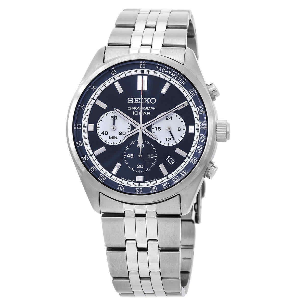 Seiko Chronograph Quartz Blue Dial Men`s Watch SSB427P1