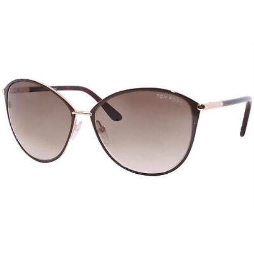 Tom Ford Penelope TF320 28F Sunglasses Women`s Rose Gold-havana/brown Gradient