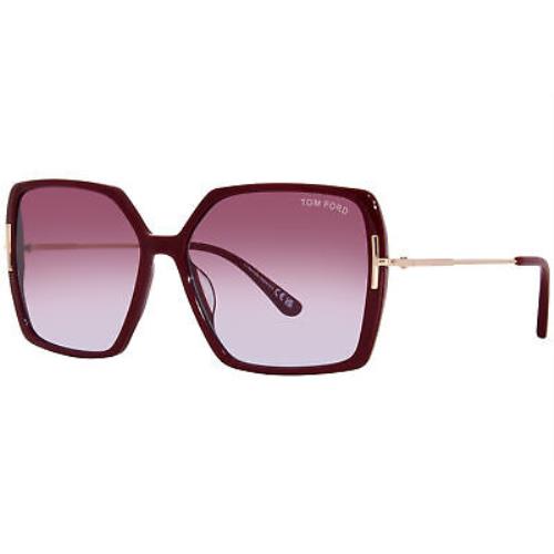 Tom Ford Joanna TF1039 69Z Sunglasses Women`s Shiny Bordeaux/red Gradient 59mm