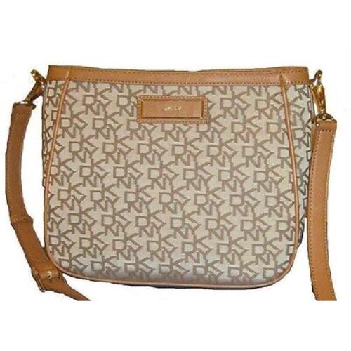 Dkny Donna Karan Crossbody Shoulder Bag T C PU Logo Chino-tan