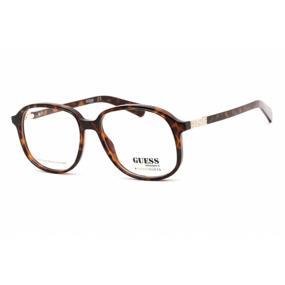 Guess Unisex Eyeglasses Clear Lens Havana Plastic Square Shape Frame GU8255 053