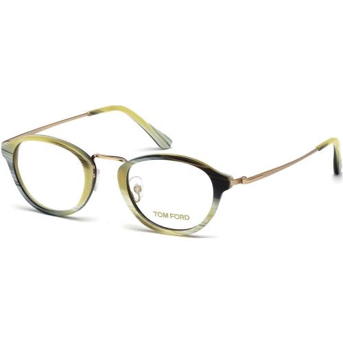 Tom Ford TF5321 061 Horn Rose Gold Oval Full Rim 47-22-145 Men`s Eyeglasses