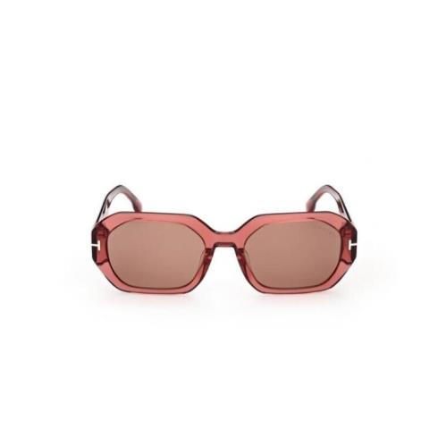 Tom Ford Veronique FT 0917 72E Shiny Transparent Pink/brown Women`s Sunglasses