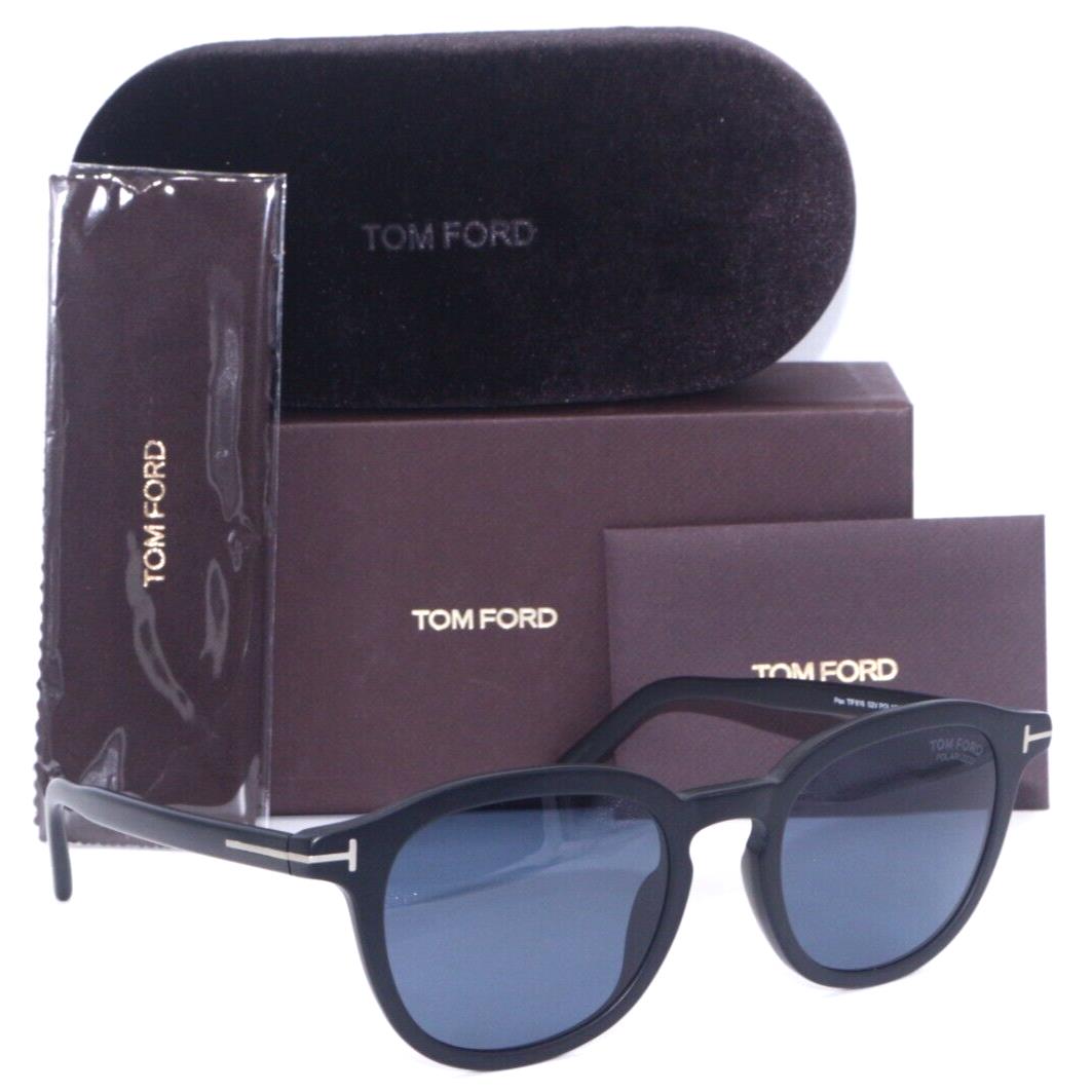 Tom Ford Pax TF 816 02V Matte Black/blue Polarized Authentc Sunglasses 51-21