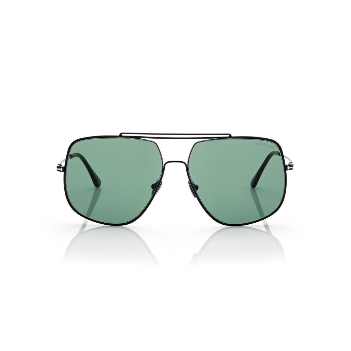 Tom Ford Liam TF 0927 01N Shiny Black Green Lens Sunglasses 61mm