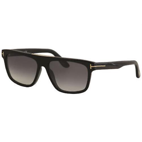 Tom Ford Men`s Cecilio-02 TF628 TF/628 01B Black Pilot Sunglasses 57mm