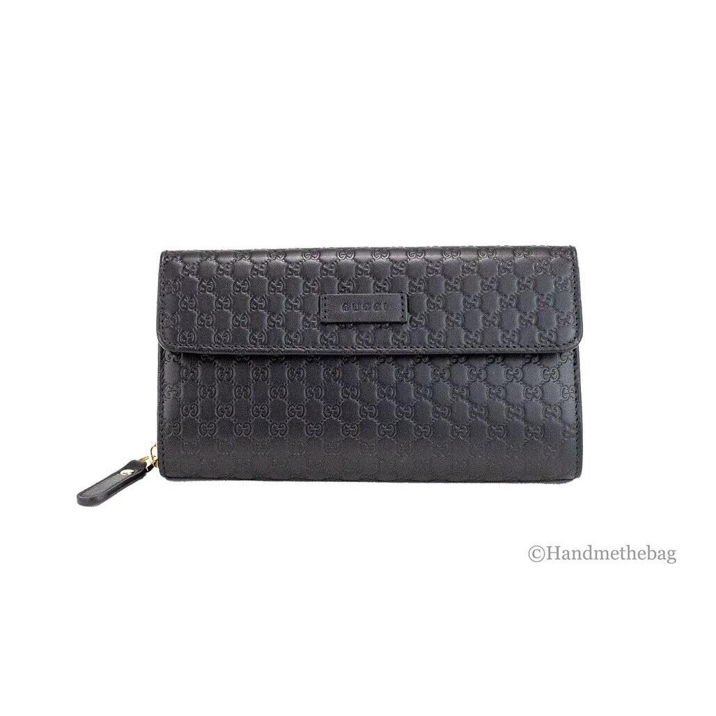 Gucci Microguccissima Black Monogram Logo Soft Margaux Leather Clutch Wallet