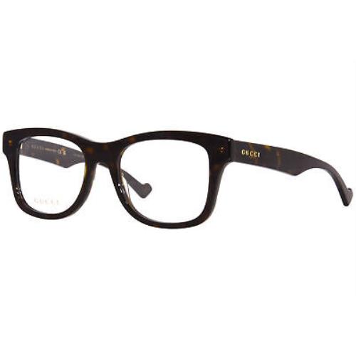 Gucci GG1332O 005 Eyeglasses Frame Men`s Havana Full Rim Square Shape 54mm