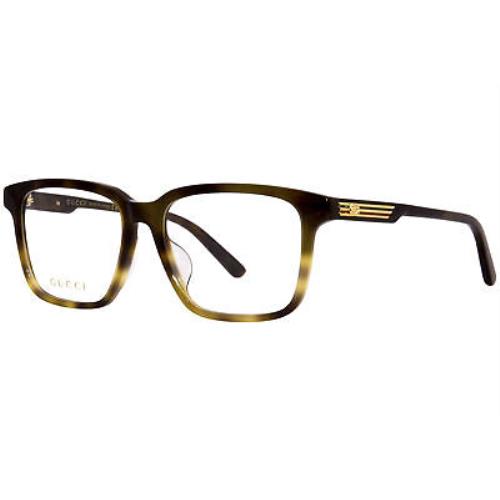Gucci GG1293OA 003 Eyeglasses Frame Men`s Havana Full Rim Square Shape 54mm