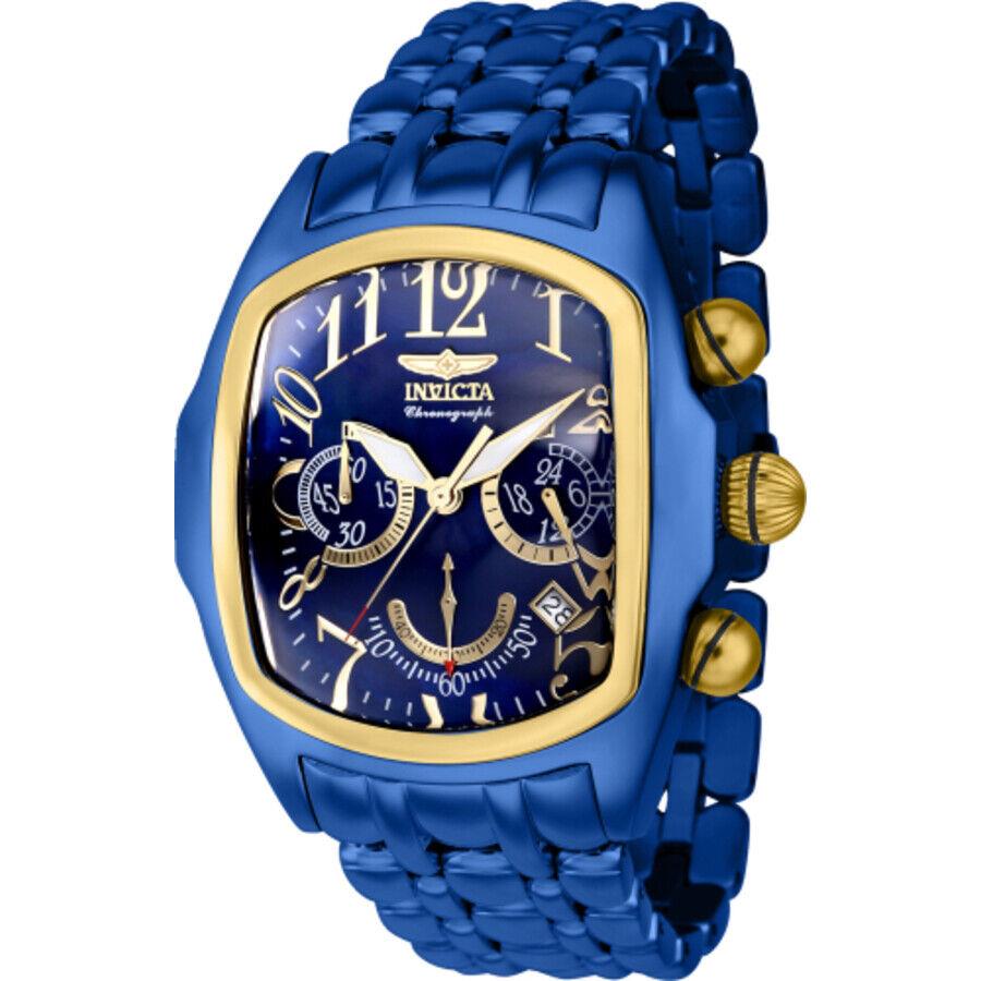 Invicta Lupah Chronograph Gmt Quartz Blue Dial Men`s Watch 43155