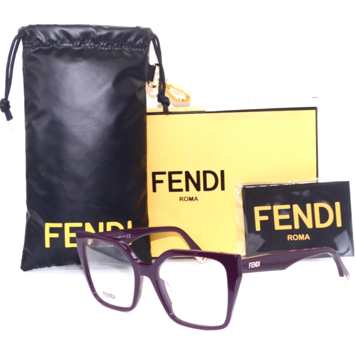Fendi FE 50002I 081 Oversized Polished Purple-gold Authentc Eyeglasses 54-19