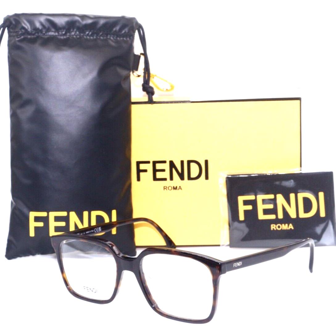 Fendi FE 50032I 052 Oversized Dark Havana Frames Eyeglasses 55-18