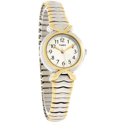 Timex T21854 Women Pleasant Street Two-tone Stainless Steel Expansion Band Watch