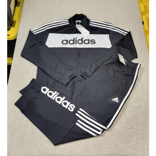 Adidas Tracksuit Jacket Pants Set S M L XL Mens Black White Tricot Essentials