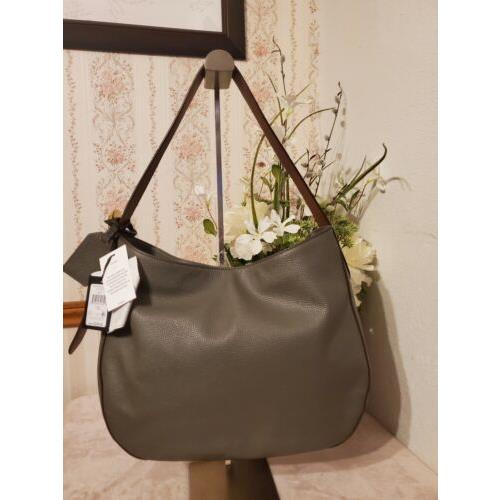 Dkny Bessie Medium Gyn Gray Leather Hobo Bag R74CA045