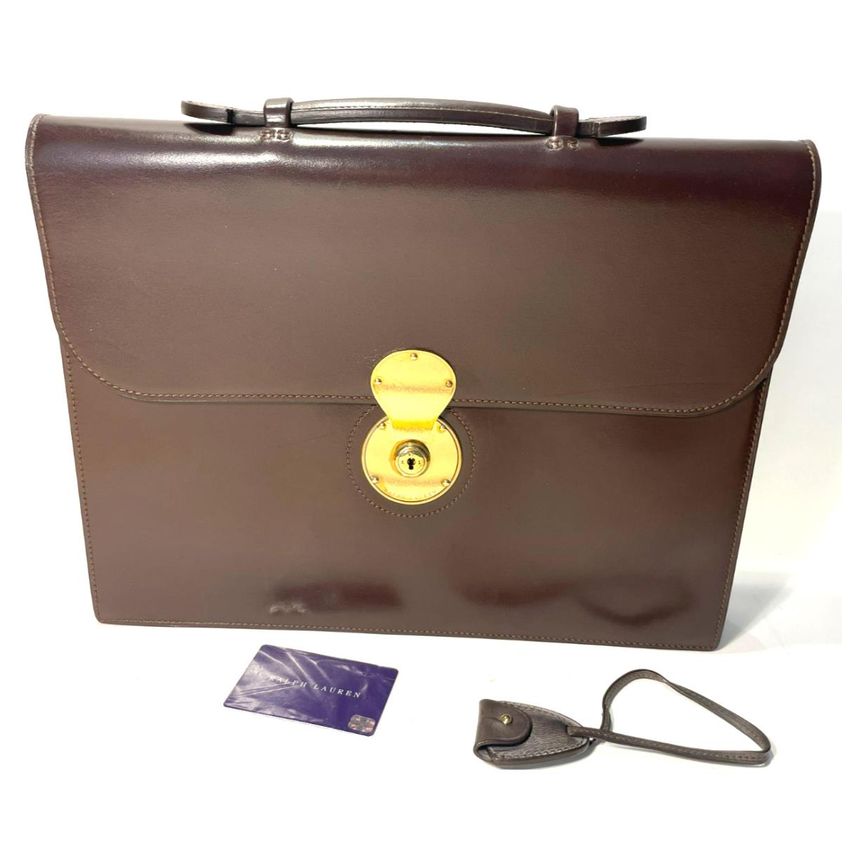Polo Ralph Lauren - 40940BR - Soft Leather Cooper Briefcase - Dark Brown