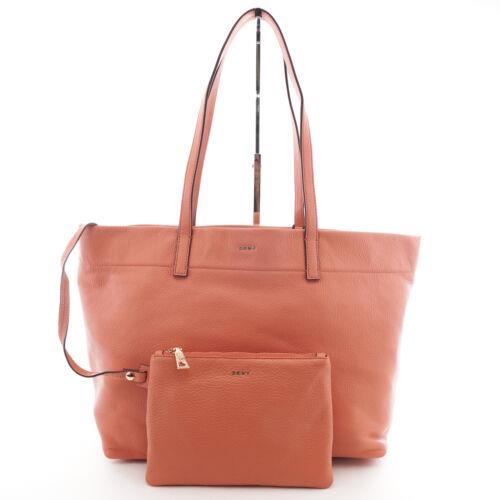 Dkny Bowery Extra-large Leather Tote Bag / Purse Coral