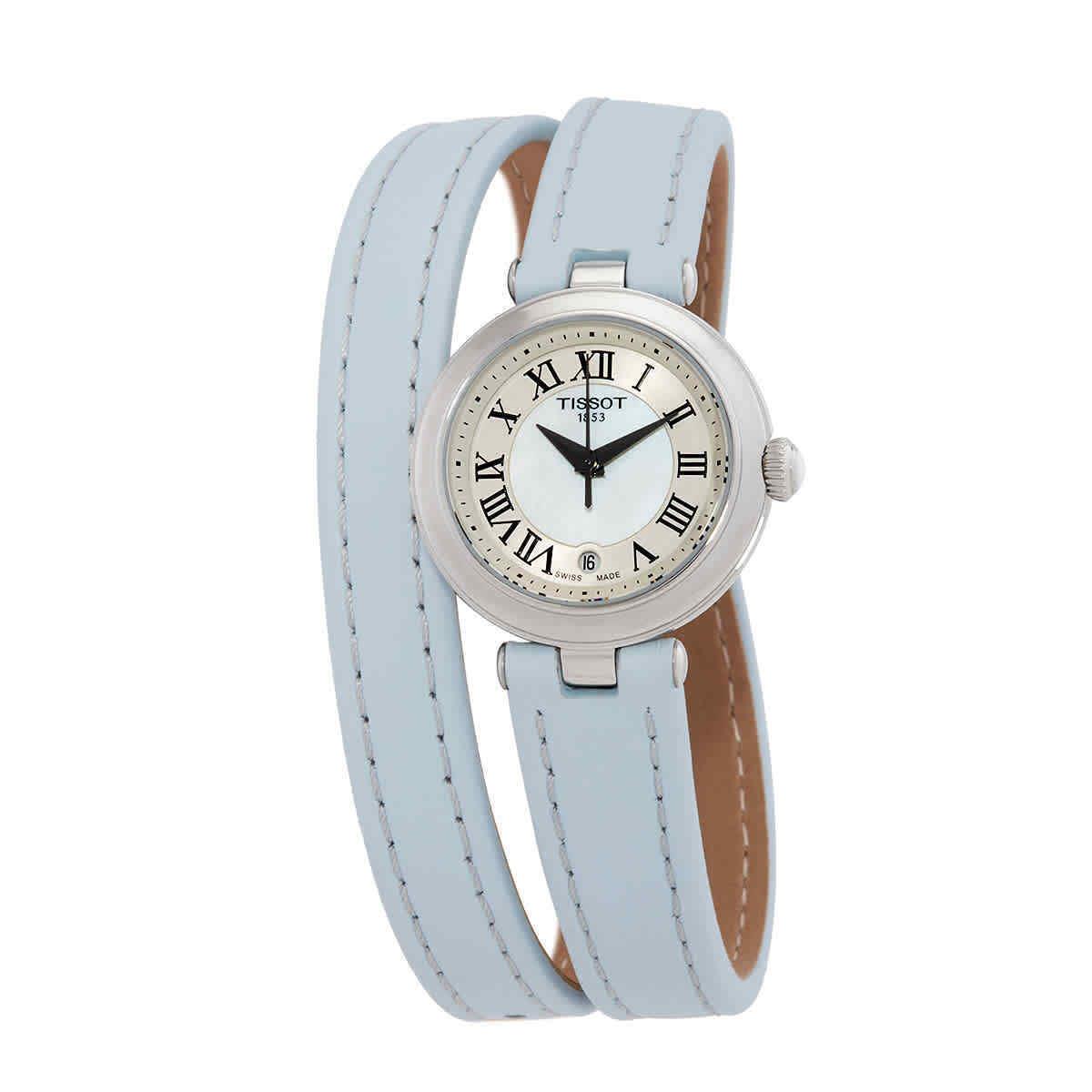 Tissot Bellissima Small Lady M Double Tour Strap Quartz White Mop Dial Ladies