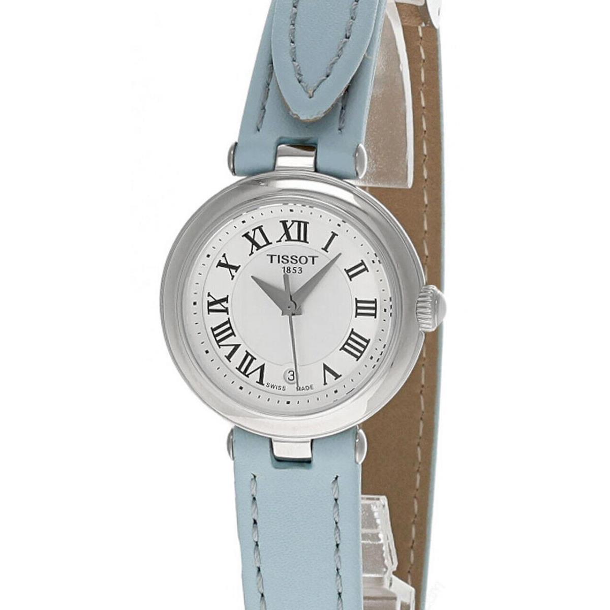 Tissot watch Bellissima - White Dial, Blue Band, Silver Bezel