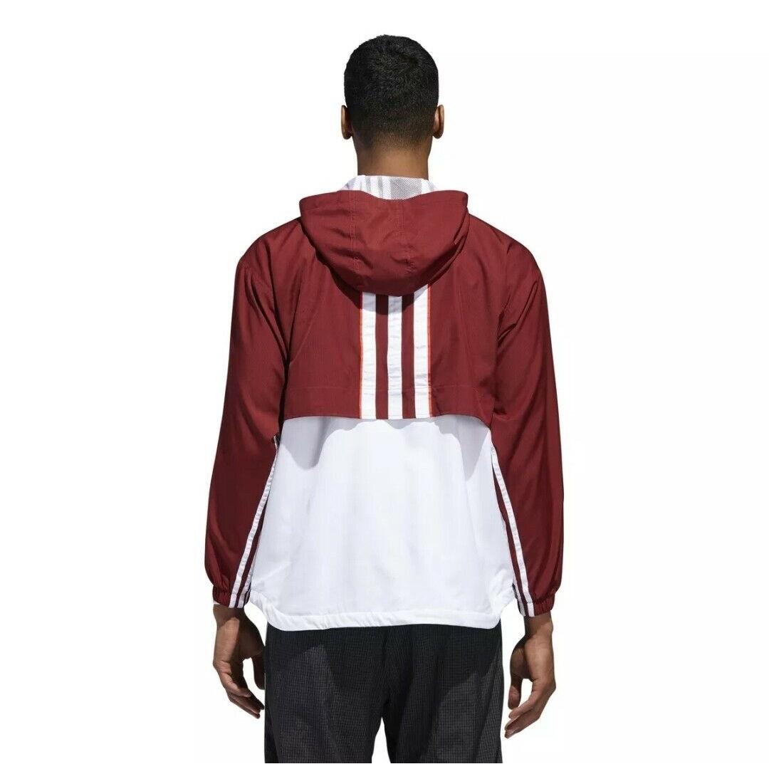 Adidas Men`s Size S Originals Anorak Jacket Noble Maroon DJ2853
